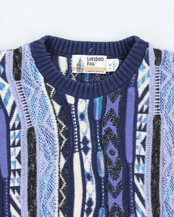 Vintage London Fog Pattern Knit Jumper - L sold by Rokit product image thumbnail 3