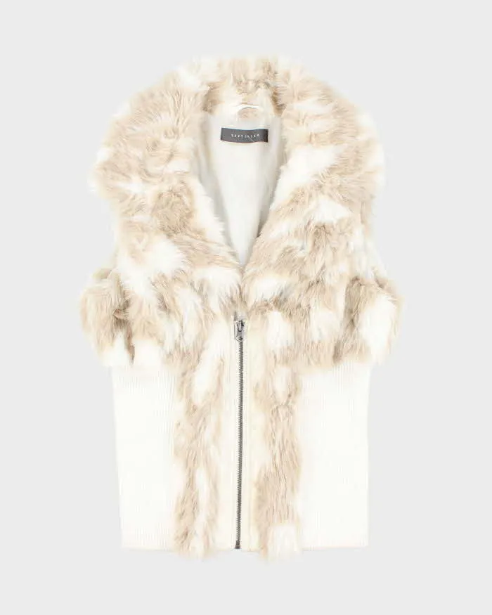 Vintage Y2k 00s Suzy Shier Faux Fur Knit Gilet - M sold by Rokit