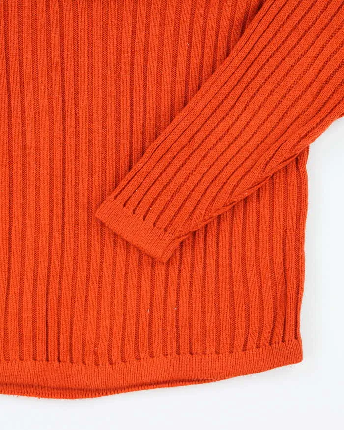 Vintage Motogear Orange V-Neck Knit Jumper - XL sold by Rokit product image thumbnail 4