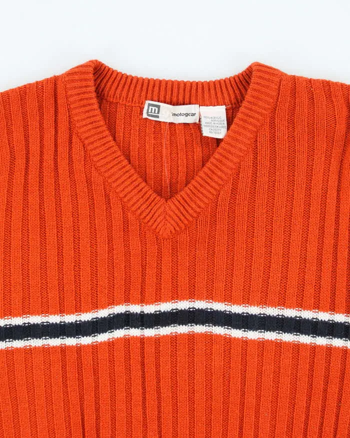 Vintage Motogear Orange V-Neck Knit Jumper - XL sold by Rokit product image thumbnail 3