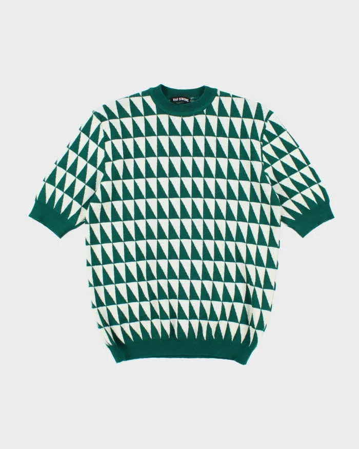 Raf Simons Green Pattern Short Sleeve Wool Jumper - M sold by Rokit