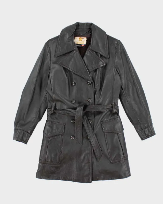 Vintage 70s Dark Brown Lined Leather Jacket - M sold by Rokit