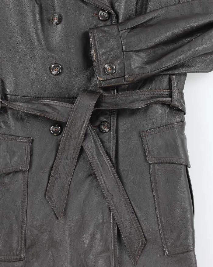 Vintage 70s Dark Brown Lined Leather Jacket - M sold by Rokit product image thumbnail 4