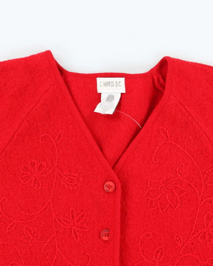 Vintage C Harris Red Wool Cardigan - L sold by Rokit product image thumbnail 3