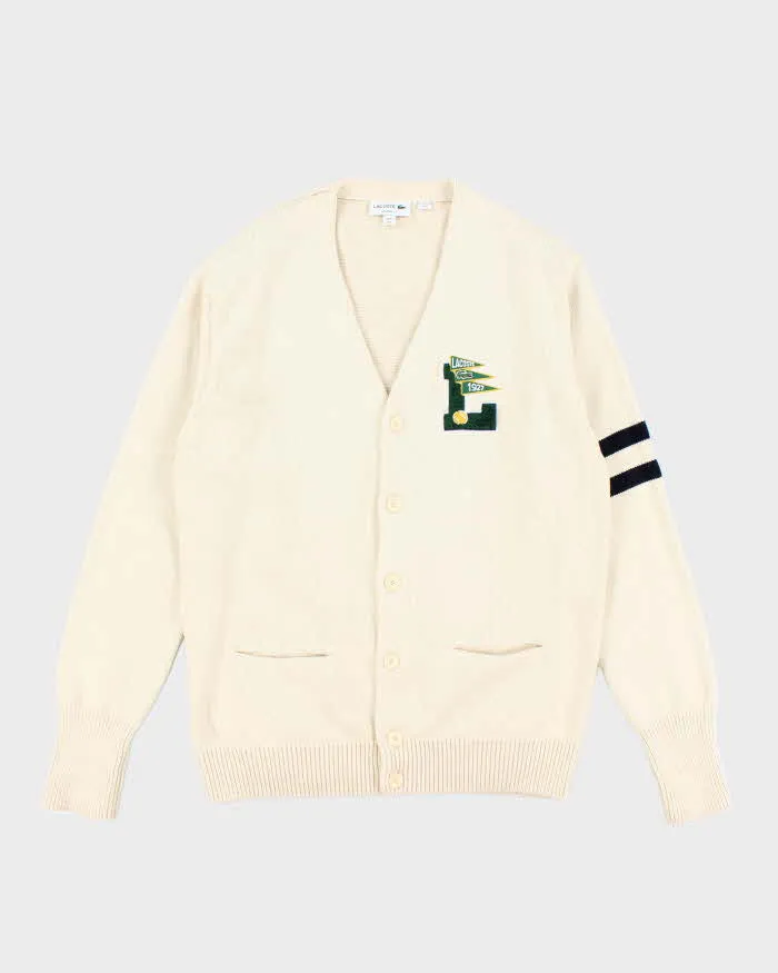Vintage Lacoste Varsity Cotton & Wool Blend Cardigan - L sold by Rokit