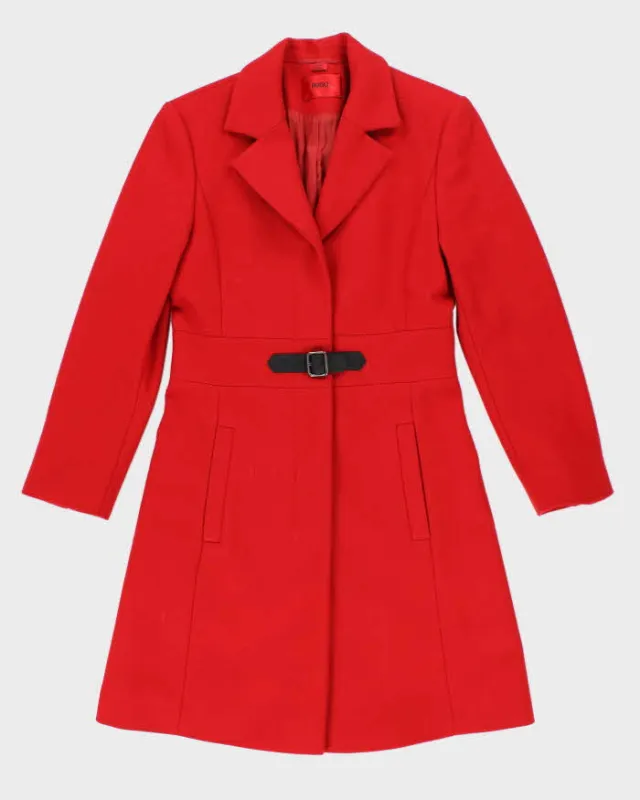 Hugo Boss Red Wool Blend Coat - S sold by Rokit