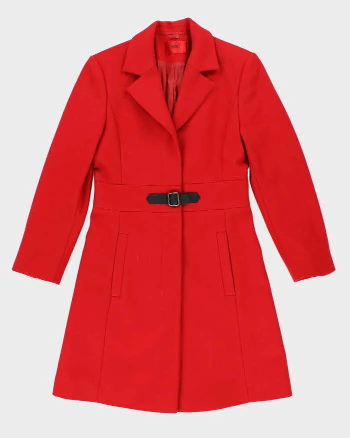 Hugo Boss Red Wool Blend Coat - S sold by Rokit