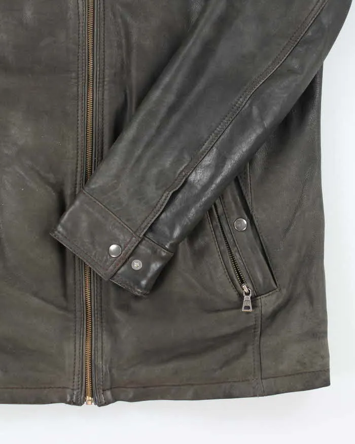 Vintage 90's Danier Heavyweight Lined Zip Up Leather Jacket - M sold by Rokit product image thumbnail 4