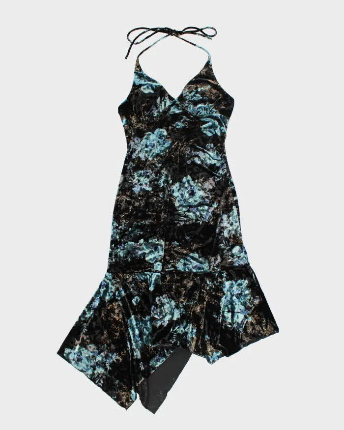 Vintage Y2k 00s Le Chateau Velvet Halter Dress - S sold by Rokit