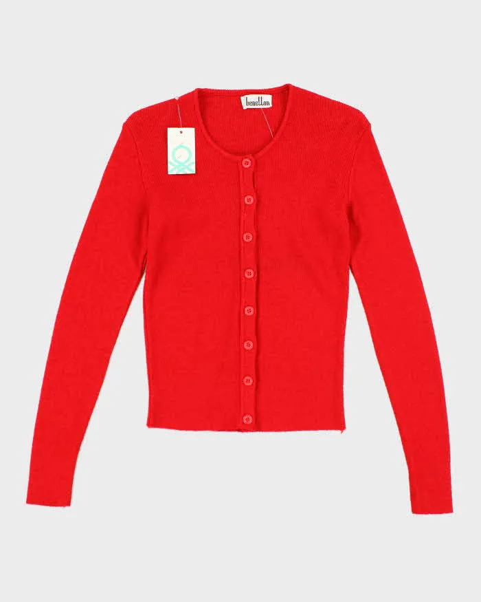 Deadstock Vintage 60s Benetton Red Cardigan - XS sold by Rokit