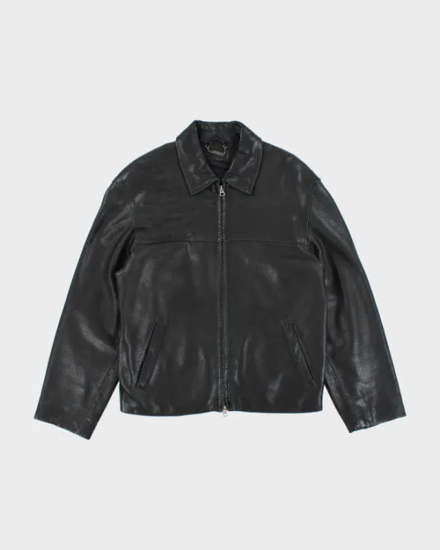Vintage 2000's Danier Perforated Leather Harrington Jacket - S sold by Rokit