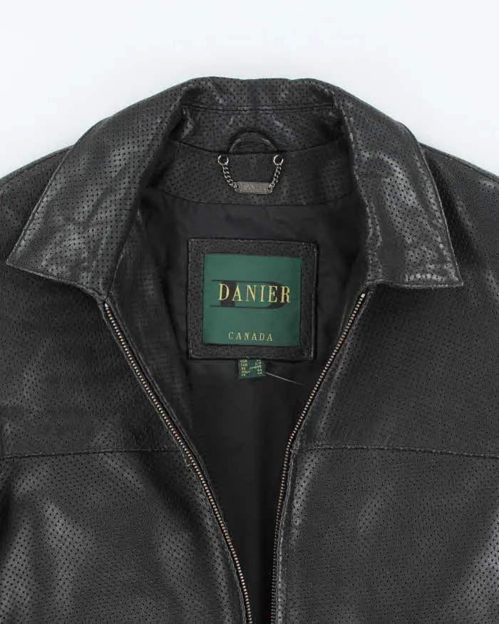 Vintage 2000's Danier Perforated Leather Harrington Jacket - S sold by Rokit product image thumbnail 3