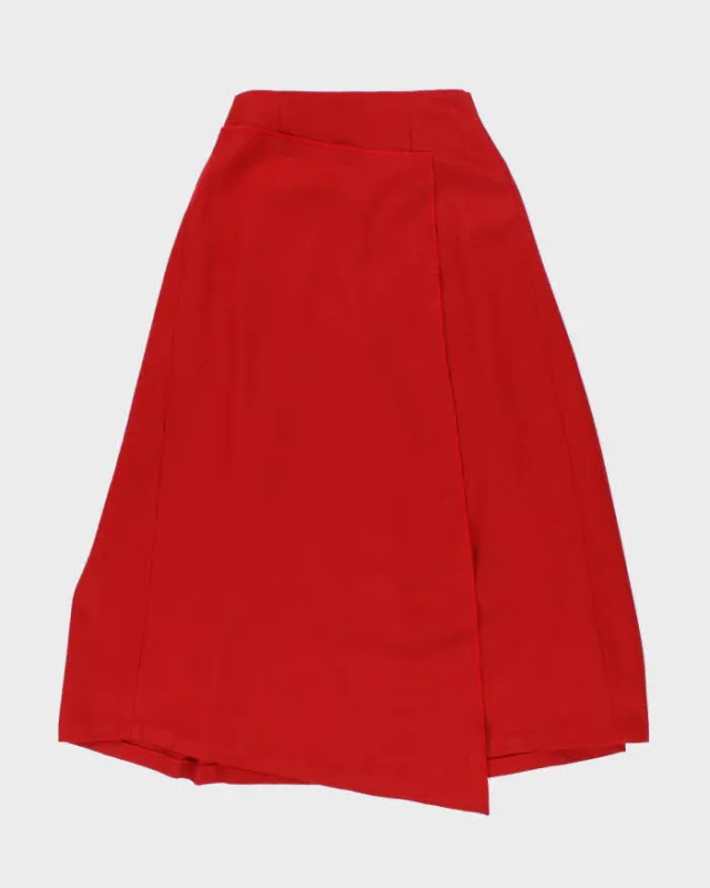 Vintage GMO Fashion Red Wool Blend Skirt - XS sold by Rokit