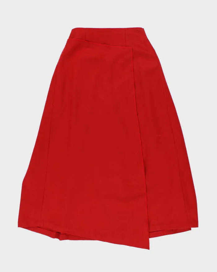 Vintage GMO Fashion Red Wool Blend Skirt - XS sold by Rokit