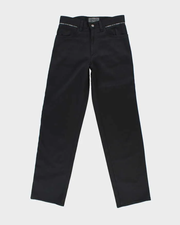 Vintage 90s Versace Black Trousers - W30 L32 sold by Rokit