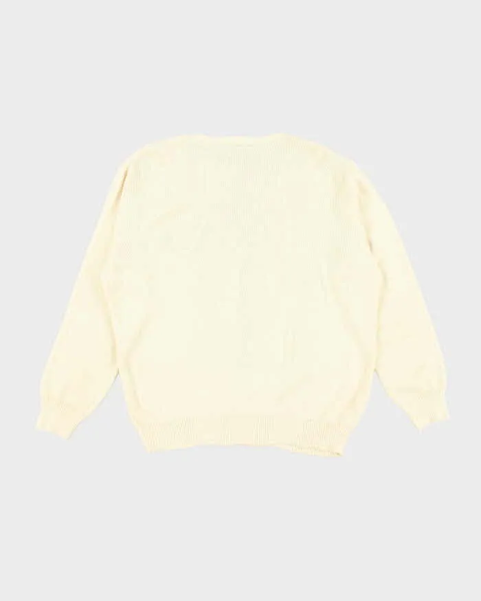 Vintage Traditional Craft Embroidered Shamrock V-Neck Knit Jumper - L sold by Rokit product image thumbnail 2