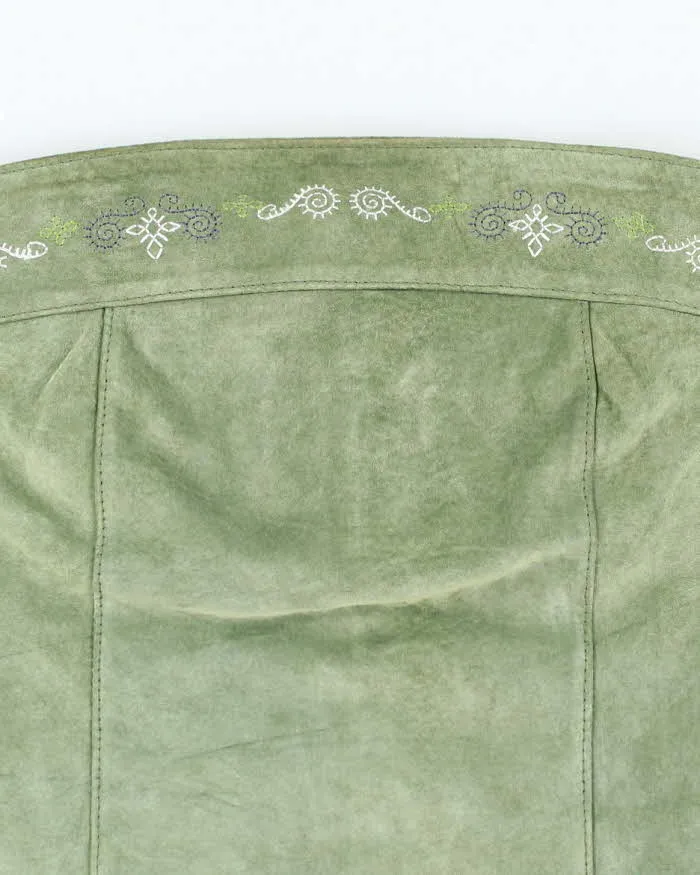 Vintage 90s Accomplice Green Embroidered Suede Top - S sold by Rokit product image thumbnail 3