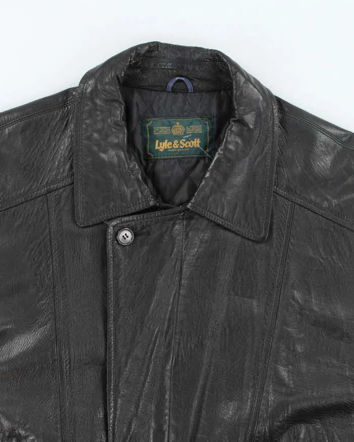 Vintage 80's Lyle & Scott Heavyweight Leather Bomber Jacket - M sold by Rokit product image thumbnail 3