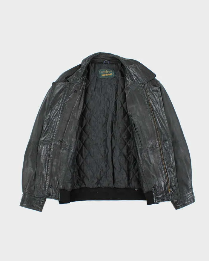 Vintage 80's Lyle & Scott Heavyweight Leather Bomber Jacket - M sold by Rokit product image thumbnail 5
