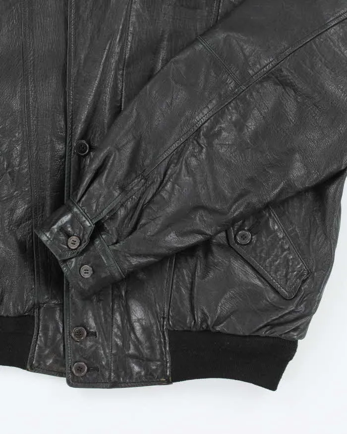 Vintage 80's Lyle & Scott Heavyweight Leather Bomber Jacket - M sold by Rokit product image thumbnail 4