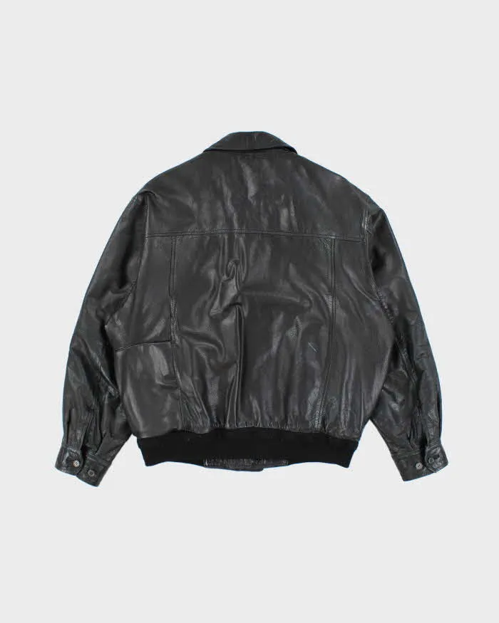 Vintage 80's Lyle & Scott Heavyweight Leather Bomber Jacket - M sold by Rokit product image thumbnail 2