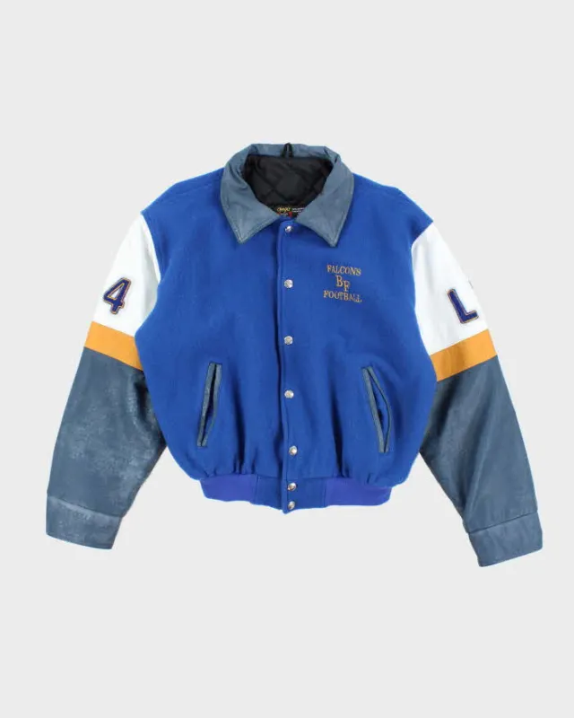 Vintage 80's Falcons Football Heavyweight Leather Varsity Jacket - M sold by Rokit