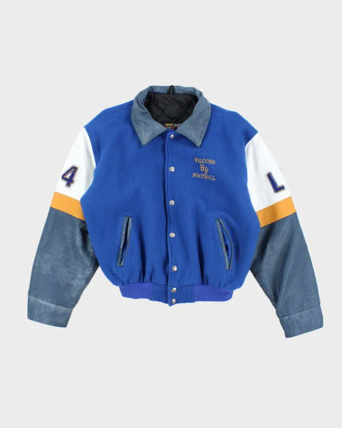 Vintage 80's Falcons Football Heavyweight Leather Varsity Jacket - M sold by Rokit
