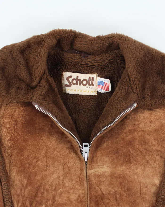Vintage 80s Schott Suede Bomber Jacket - M sold by Rokit product image thumbnail 3