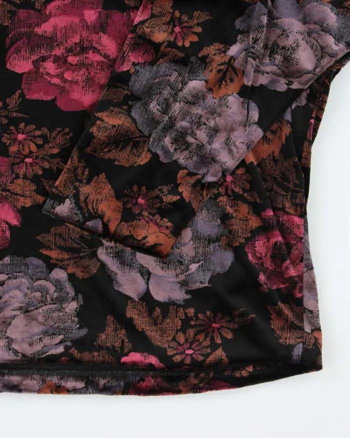 Vintage 90s Diamond Lea Gown Floral Velvet Top - XL sold by Rokit product image thumbnail 4