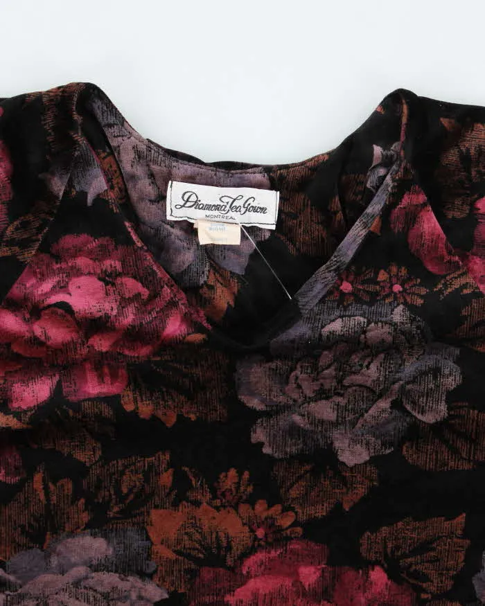 Vintage 90s Diamond Lea Gown Floral Velvet Top - XL sold by Rokit product image thumbnail 3