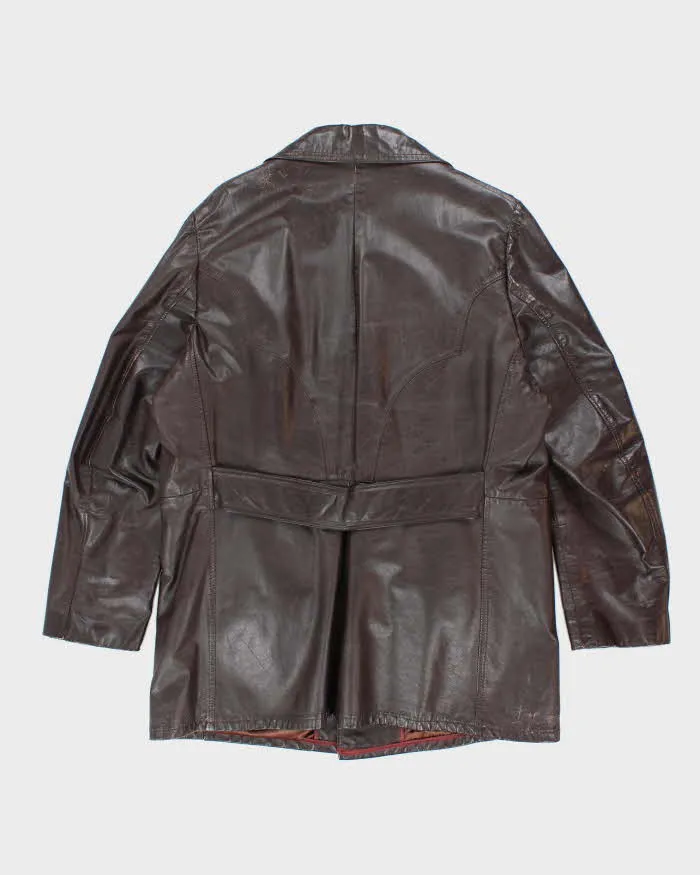 Vintage 70's Sears Button Up Double Breasted Leather Jacket - L sold by Rokit product image thumbnail 2