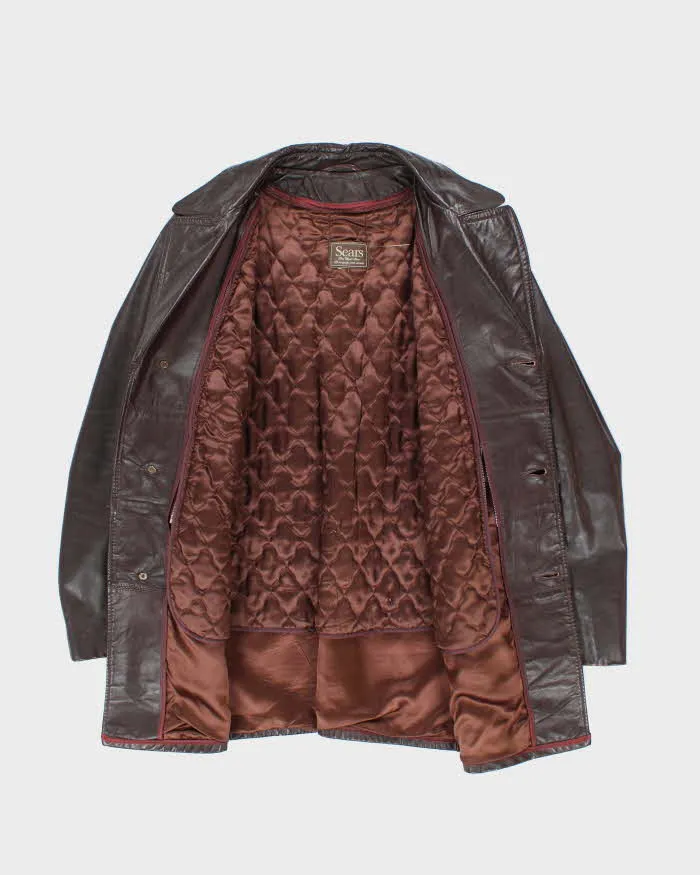 Vintage 70's Sears Button Up Double Breasted Leather Jacket - L sold by Rokit product image thumbnail 5