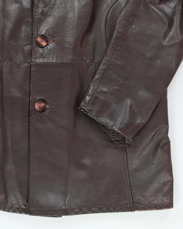 Vintage 70's Sears Button Up Double Breasted Leather Jacket - L sold by Rokit product image thumbnail 4