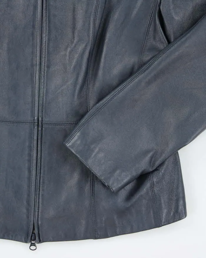 Vintage Danier Blue Leather Jacket - L sold by Rokit product image thumbnail 4