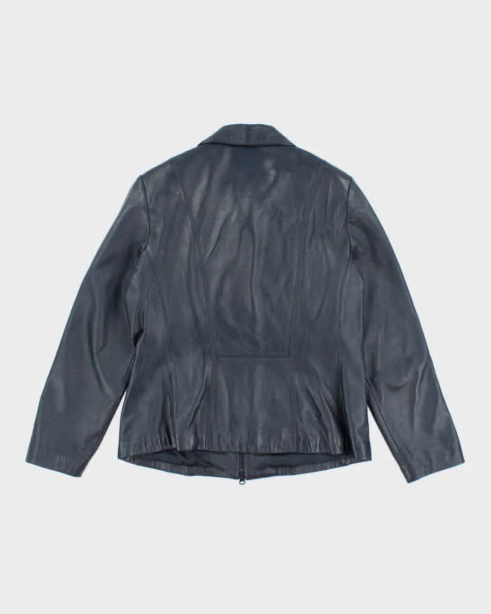 Vintage Danier Blue Leather Jacket - L sold by Rokit product image thumbnail 2