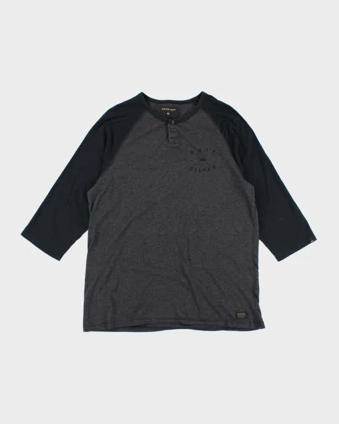 Vintage 2000's Quiksilver Quarter Button Long-sleeved T-Shirt - L sold by Rokit