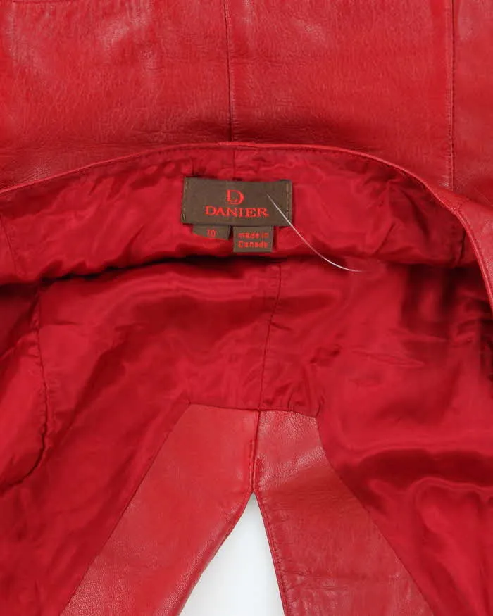 Vintage 90s Danier Red Leather Halter Neck Top - M sold by Rokit product image thumbnail 3