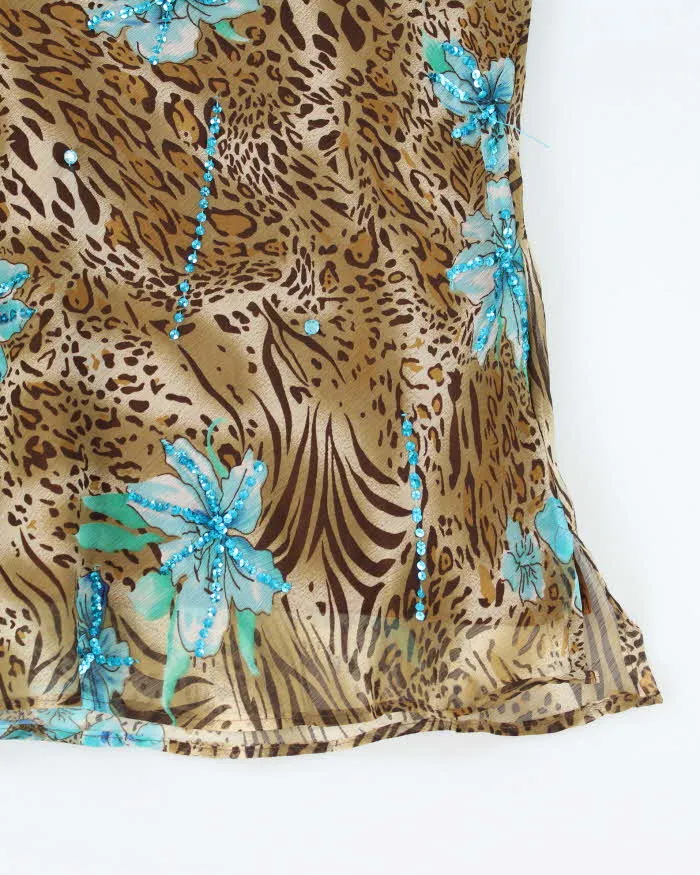 Vintage Y2k 00s Papa Leopard Print Beaded Top - L sold by Rokit product image thumbnail 4