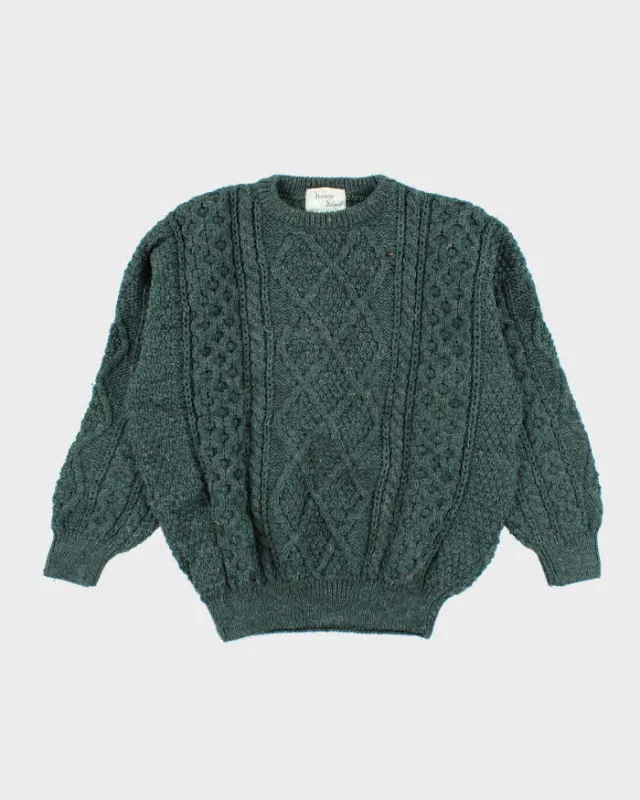 Vintage Western Island Green Wool Chunky Jumper - XXL sold by Rokit