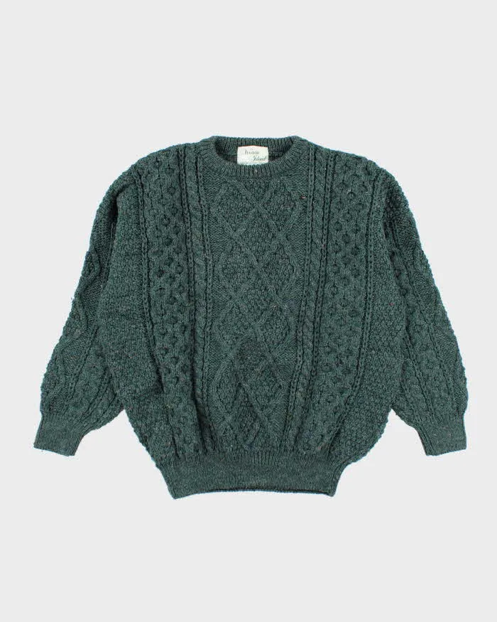 Vintage Western Island Green Wool Chunky Jumper - XXL sold by Rokit
