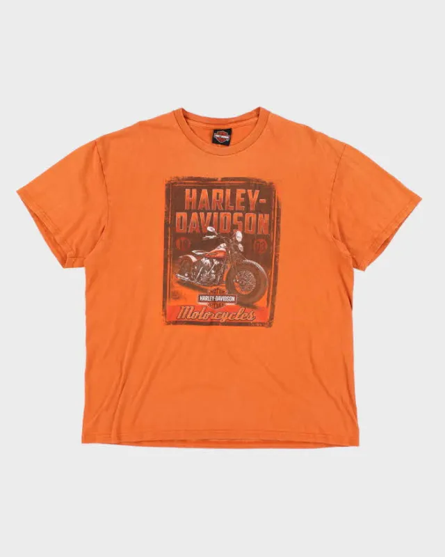 Vintage 00s Harley Davidson Orange T-shirt - XL sold by Rokit