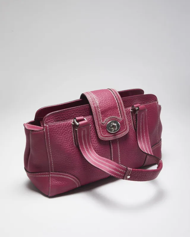 Vintage Y2k 00s Coach Pink Leather Handbag sold by Rokit