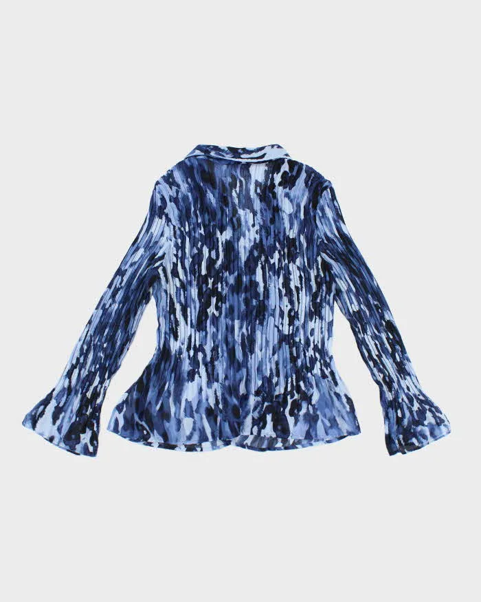 Vintage Y2k 00s Sunny Leigh Blue Ruffle Pleated Blouse - XL sold by Rokit product image thumbnail 2