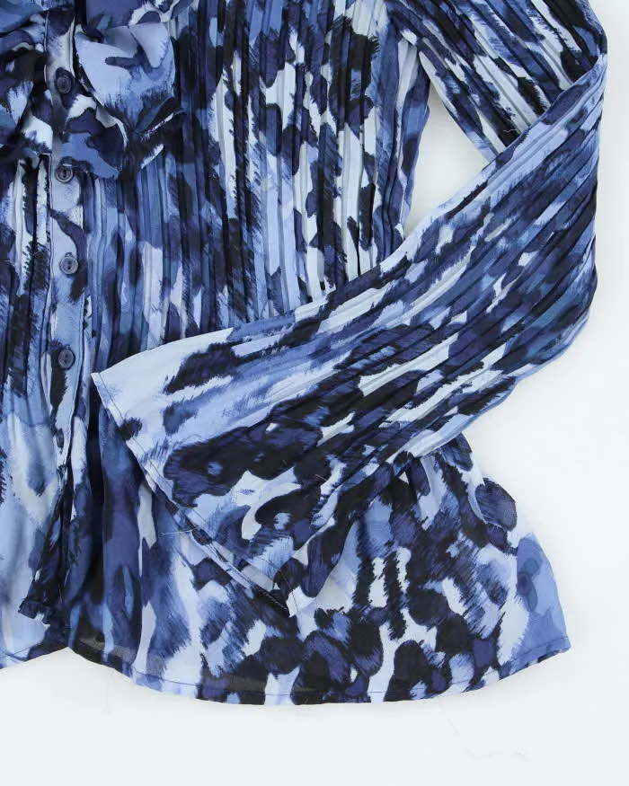 Vintage Y2k 00s Sunny Leigh Blue Ruffle Pleated Blouse - XL sold by Rokit product image thumbnail 4