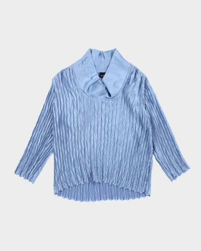 Vintage Y2k 00s Libra Cowl Neck Pleated Top - S sold by Rokit