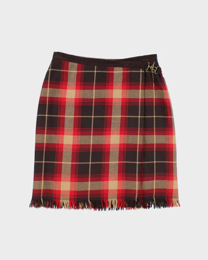 Vintage 90s Cleo Checked Wool Blend Skirt - S sold by Rokit