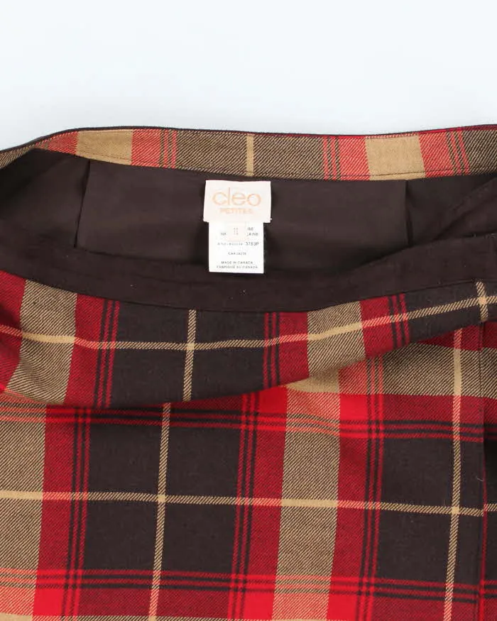 Vintage 90s Cleo Checked Wool Blend Skirt - S sold by Rokit product image thumbnail 4