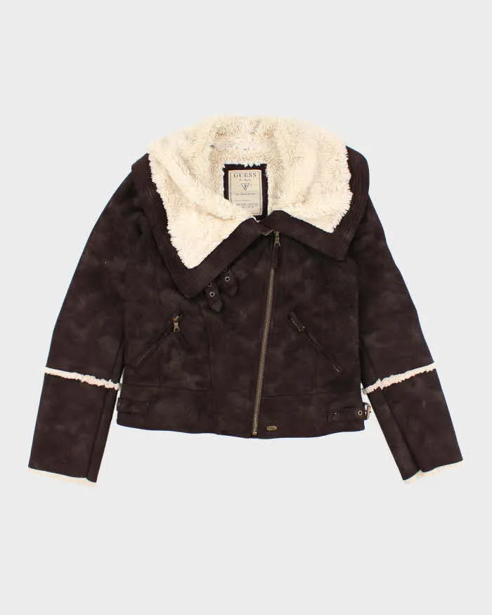 Vintage Y2k 00s Guess Faux Suede Jacket - M sold by Rokit