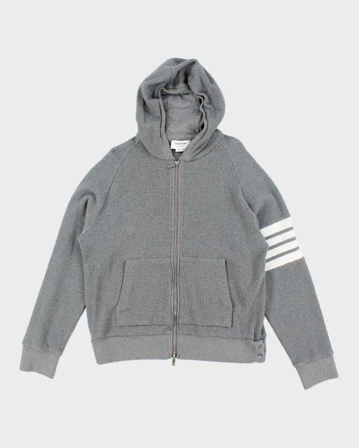 Vintage Thom Browne Heavyweight Ribbed Zip Up Hoodie - L sold by Rokit