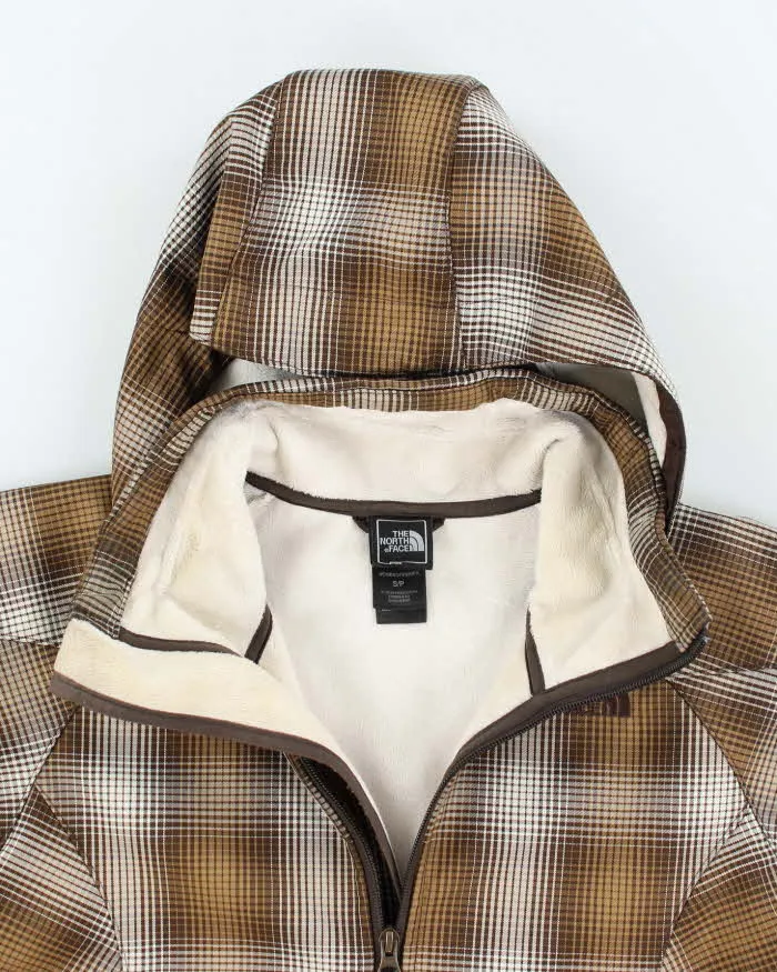 The North Face Brown Checked Hooded Lined Waterproof Jacket - S sold by Rokit product image thumbnail 3